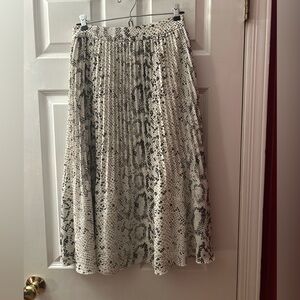 J. Crew Pleated Snakeskin Print Midi Skirt-Size 2